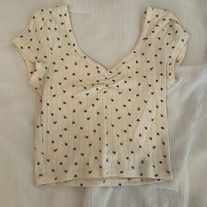 White with blue flowers super soft top